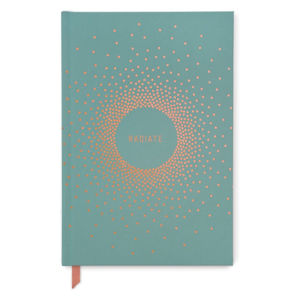 Radiate Copper Dots Hard Cover Teal Journal