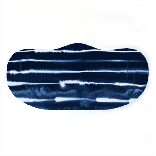 Navy Electric Ink Stripes Face Mask