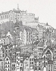 Old Town Edinburgh Castle Card
