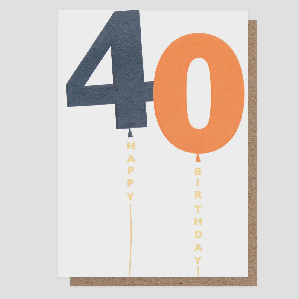Happy Birthday 40th Balloon Card