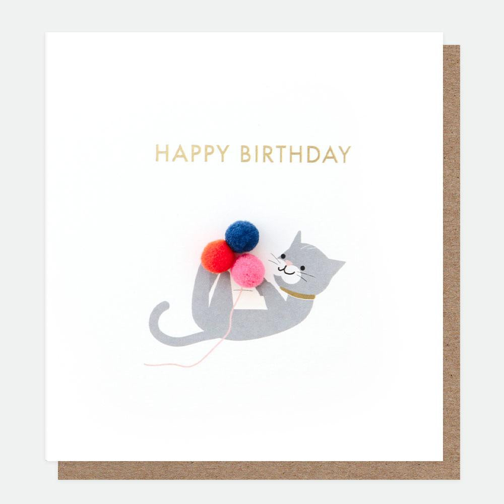 Mini Poms Cat Birthday Card