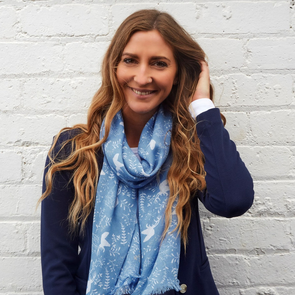 Stag Blue Scarf