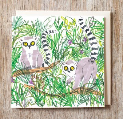 Lemurs In The Jungle Card
