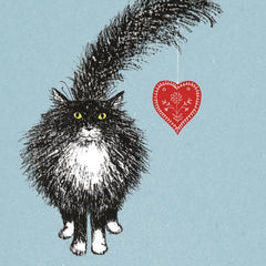 Romancing Cat with Heart Card