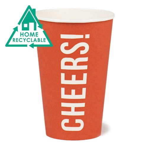 Cheers Pack of 8 Eco Cups Red
