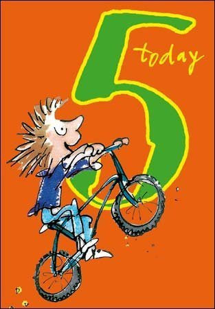 5 Today Quentin Blake Birthday Card with Bike