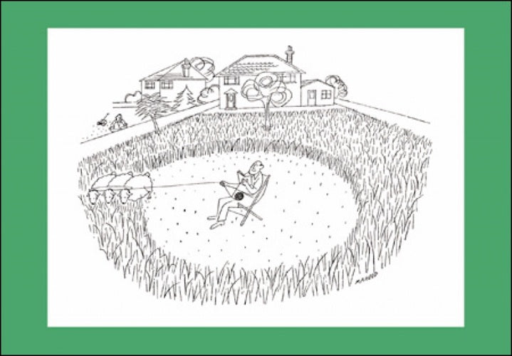 Sheep Mowing the Grass Punch Card