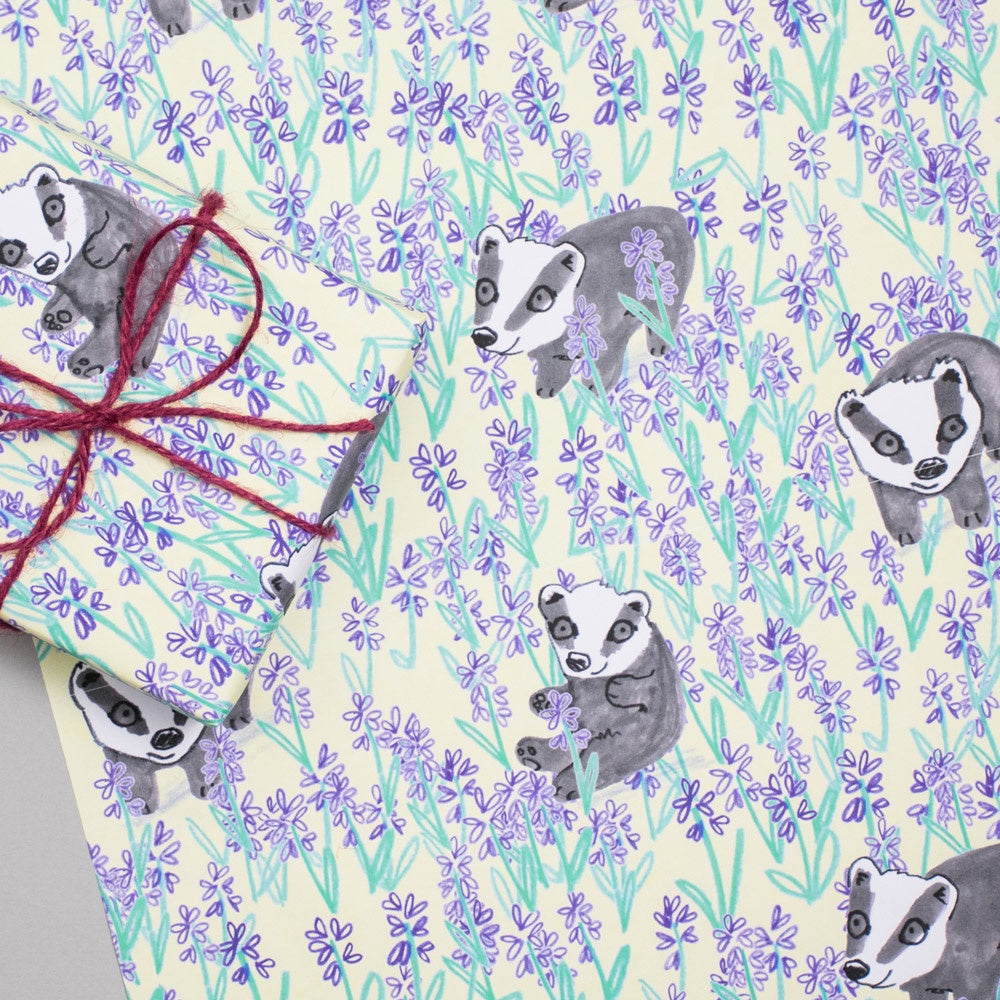 Badger and Bluebells Sheet Wrap