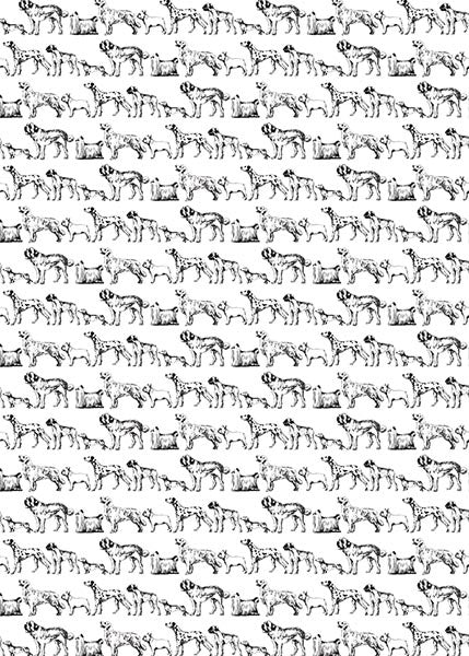 Monochrome Dogs Sheet Wrap