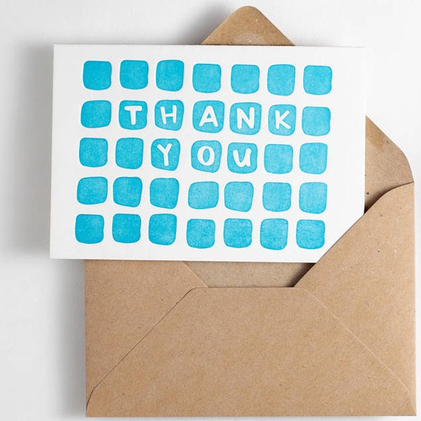 Thank You Squares Letterpress Card