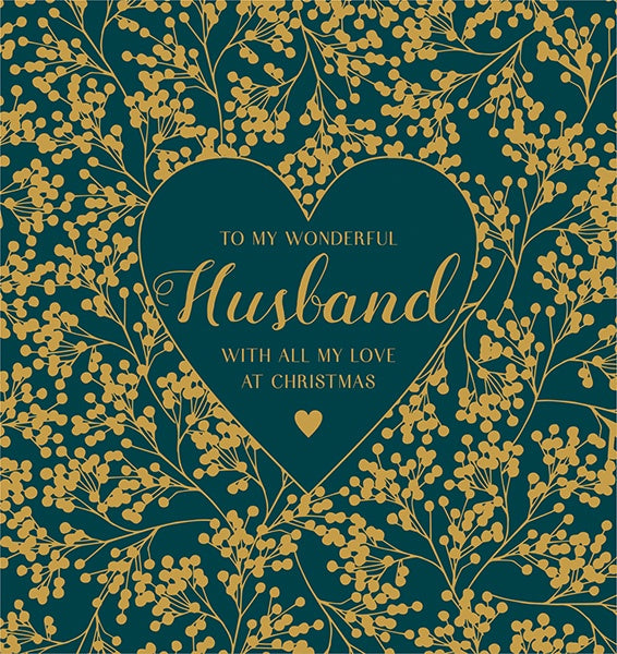 To My Wonderful Husband Foiled Christmas Card