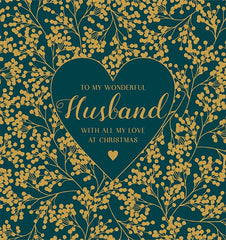 To My Wonderful Husband Foiled Christmas Card