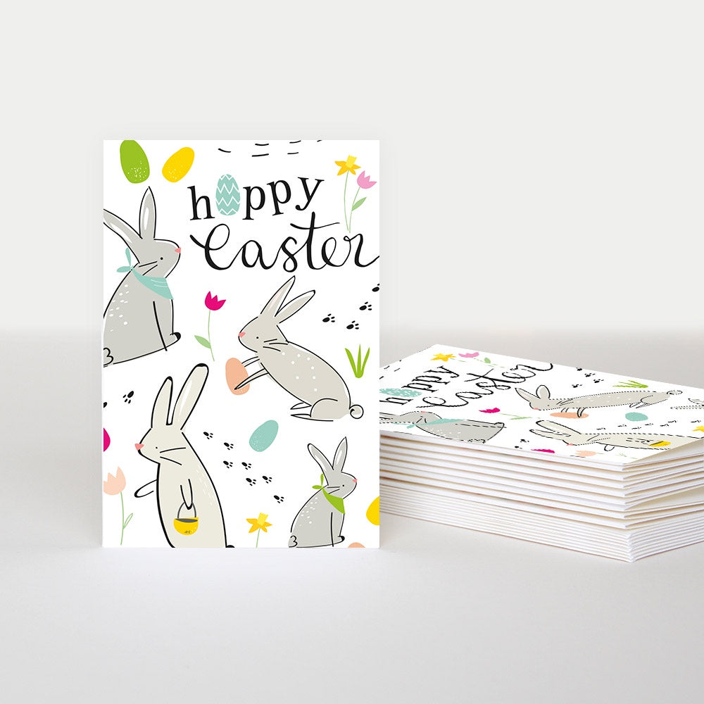 Happy Easter Rabbits Pack of 10 Cards