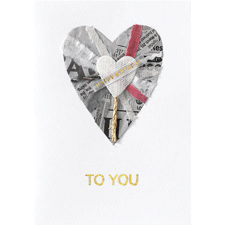 Recycled Heart Happy Birthday To You Card