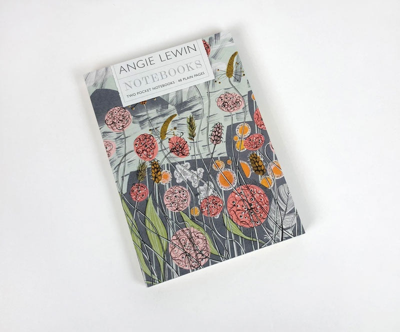 Pebble Shore Lichen and Thrift Notebooks By Angie Lewin