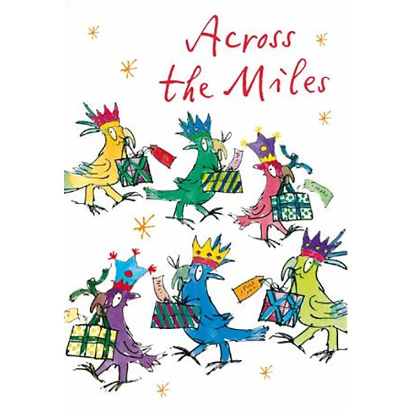 Across The Miles Parrots Christmas Card