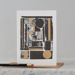 Litho Black and White Gold Foiled Card
