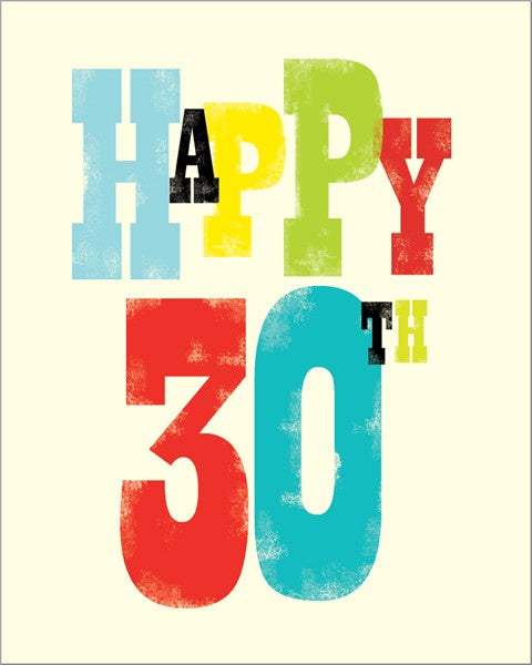 30th Birthday Ink Press Card