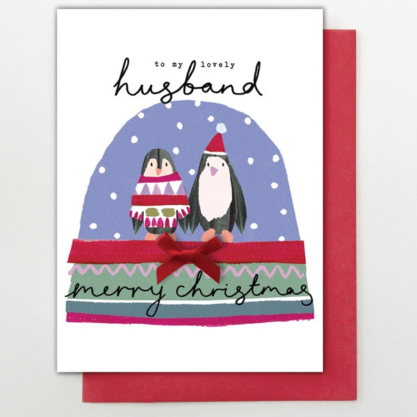 Husband Penguin Snowglobe Card