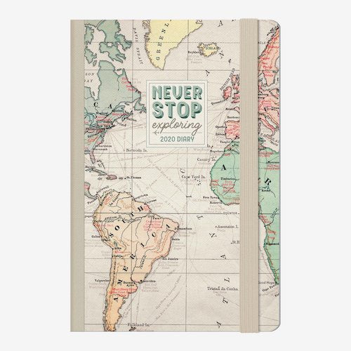 Medium Photo Weekly Diary With Notebook 12 Month - Map