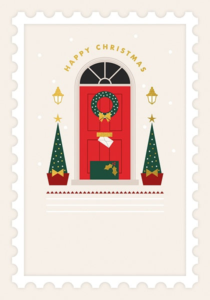 Happy Christmas Red Front Door Card