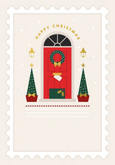 Happy Christmas Red Front Door Card