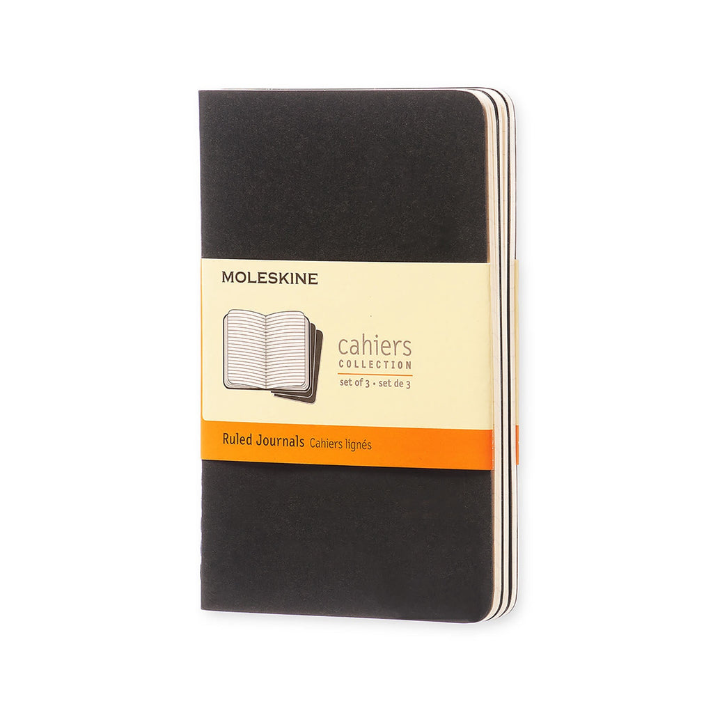 Moleskine Ruled Black Pocket Notebook Set of 3