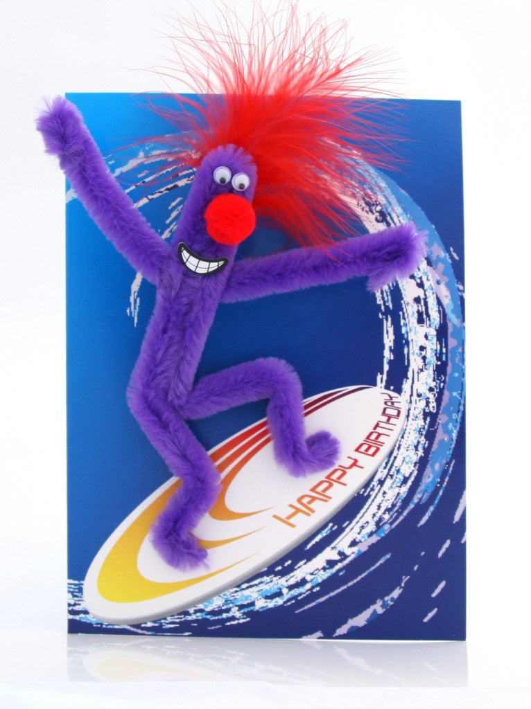 Puffy Surfer Boy Birthday Card