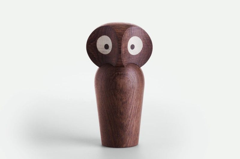 Large Smoked Wooden Owl