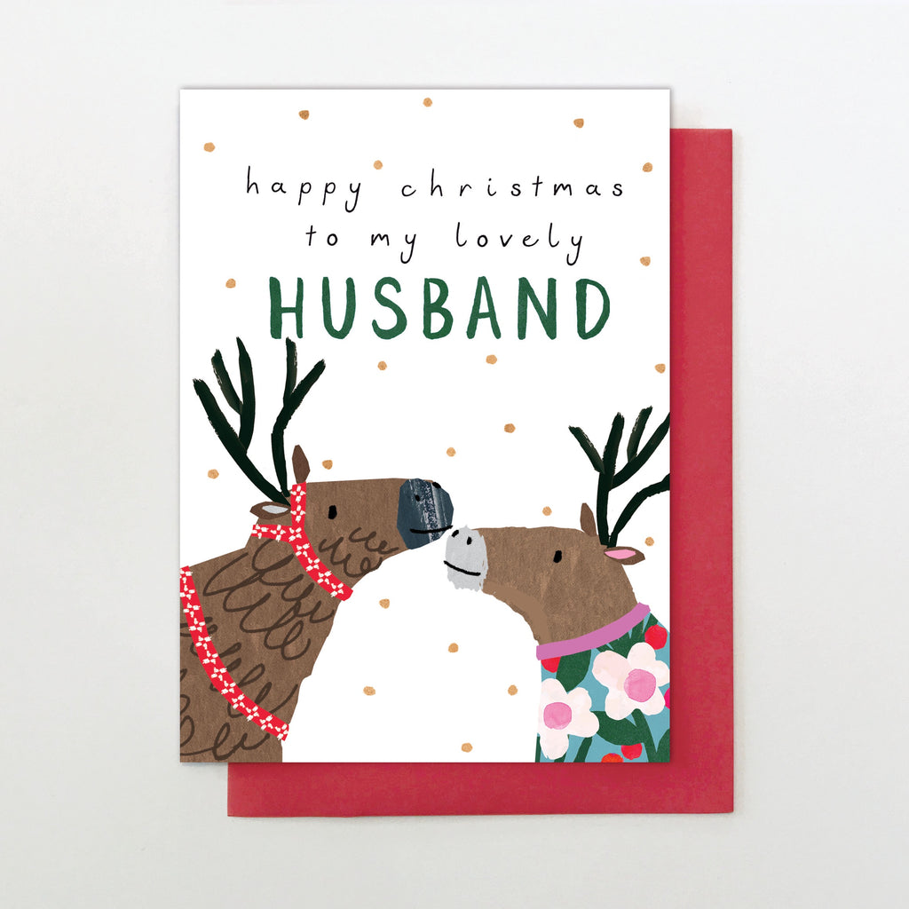 Happy Christmas to my Lovely Husband Reindeer Card