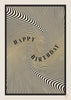 Happy Birthday Black and White Swirl Card