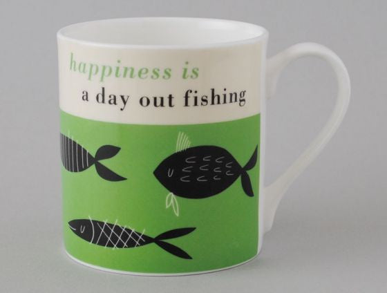 Green Happiness Fish Mug