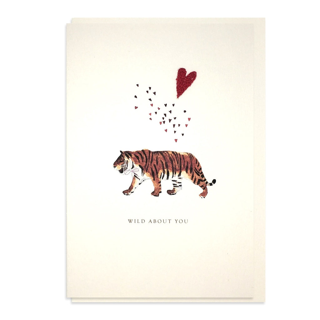 Hand Embroidered Wild About You Tiger Card