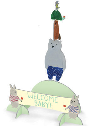 Welcome Committee Pop and Slot New Baby Scene and Card