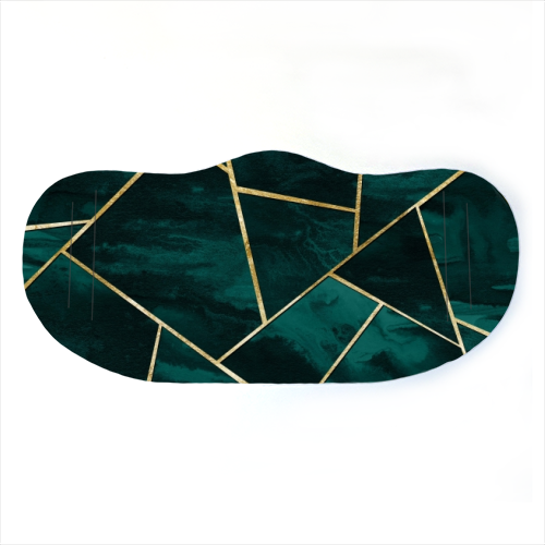 Teal And Gold Geometric Face Mask
