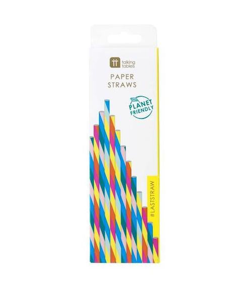 Rainbow Paper Straws Pack of 30 in 3 Designs