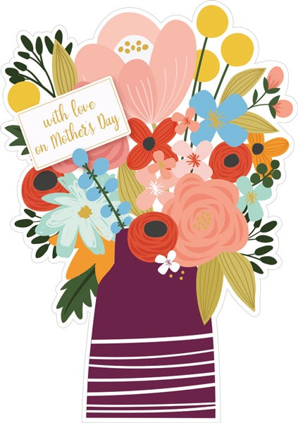 3D Floral Vase Mother's Day Card