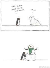 Seal and Penguin Christmas Card