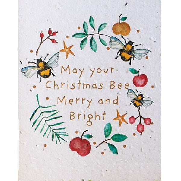 May Your Christmas Bee Merry and Bright Seed Card