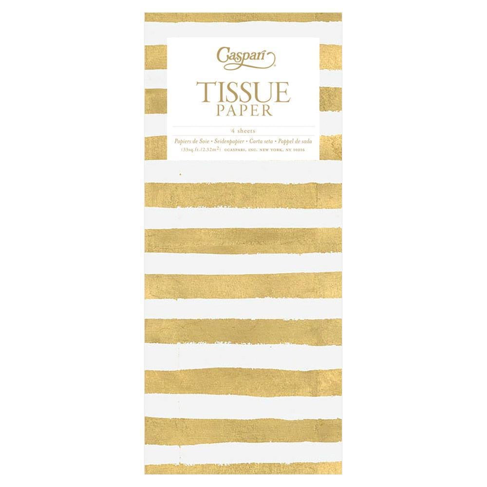 Gold And White Stripe Tissue Paper