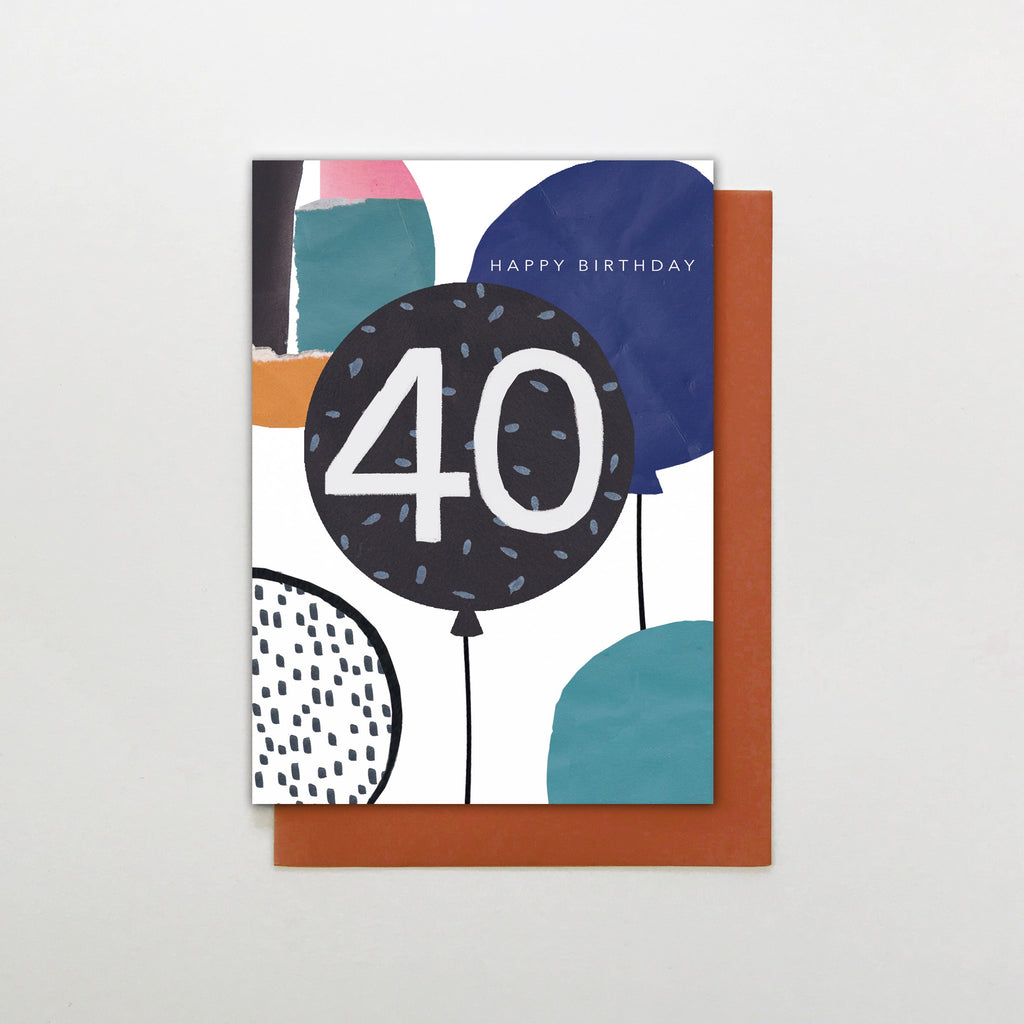 40 Happy Birthday Balloons Card