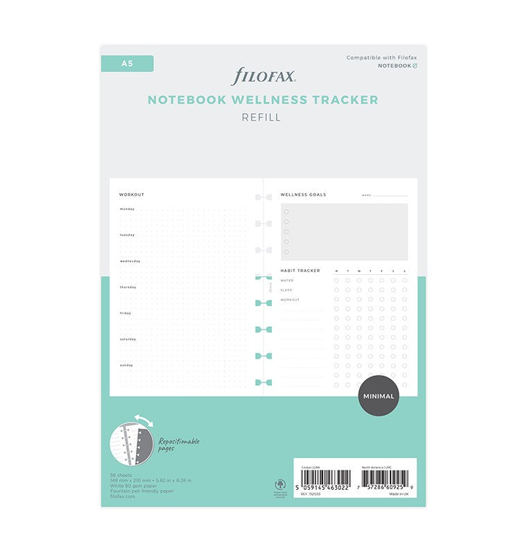 Filofax A5 Wellness Trackers Notebook Refill