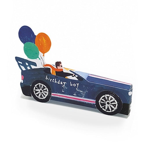 Convertible Car Birthday Boy 3D Card