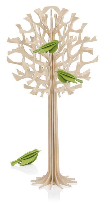Lovi Natural Wood Tree with 3 Mini Birds 34cm