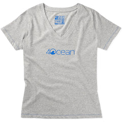4Ocean Women’s Logo V-Neck T-Shirt in Grey
