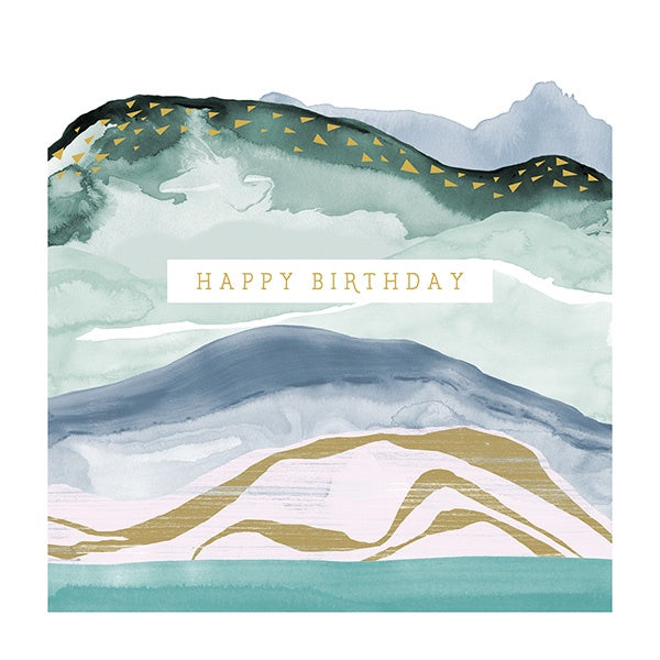 Abstract Waves Birthday Card