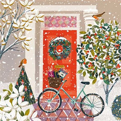 Delivering Presents and Postbox Box of 16 Christmas Cards
