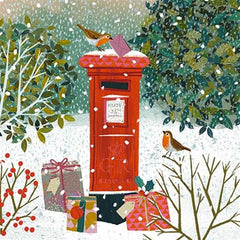 Delivering Presents and Postbox Box of 16 Christmas Cards
