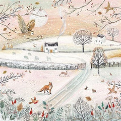 Winter Bunny and Countryside Box of 16 Christmas Cards