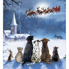 Santa's Sleigh and Dogs Box of 8 Christmas Cards